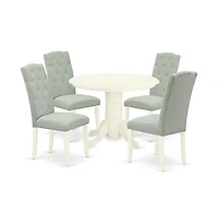 East West Furniture Dining Room Set Linen White