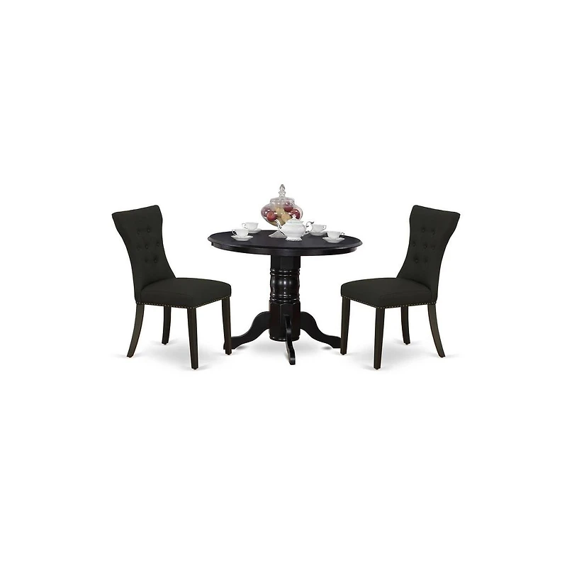 East West Furniture Dining Room Set Black, SHGA3-blk-24