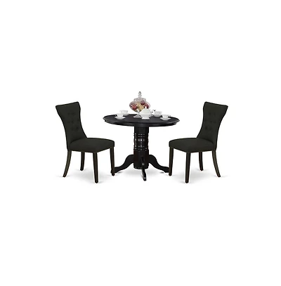 East West Furniture Dining Room Set Black, SHGA3-blk-24