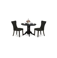 East West Furniture Dining Room Set Black, SHGA3-blk-24