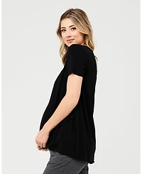 Ripe Maternity Maternity Comfortable Black Short Sleeve Nursing Top