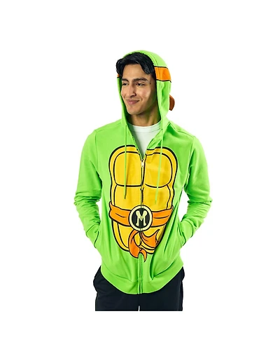Teenage Mutant Ninja Turtles Michelangelo Long Sleeve Men's Green Cosplay Hoodie-xl