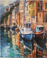 AreYouGame.com Wooden Jigsaw Puzzle Boats At Bay, 494 Pieces