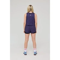Oosc Women's Elite 2 1 Running Shorts - Purple Leopard