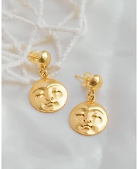 Ottoman Hands Moon Face Drop Earrings