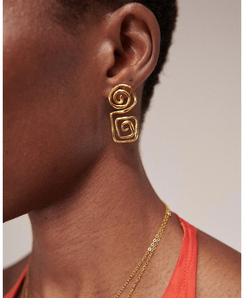 Ottoman Hands Megara Geometric Spiral Stud Earrings