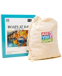 AreYouGame.com Wooden Jigsaw Puzzle Boats At Bay, 494 Pieces
