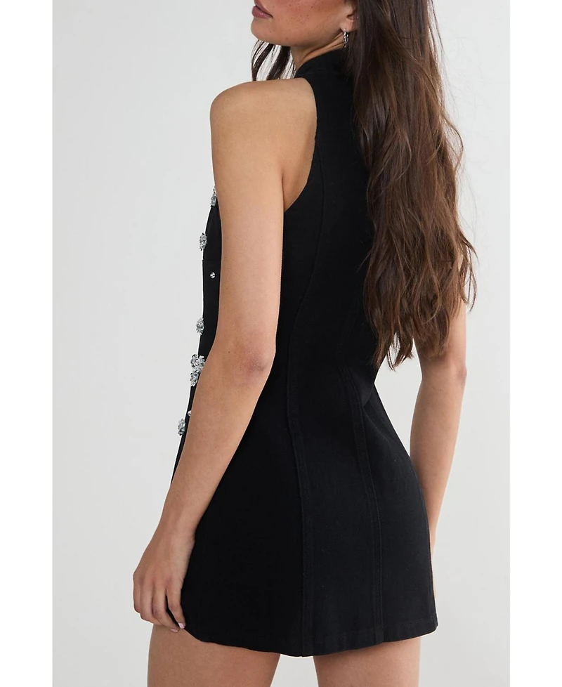 Embellished Applique Mini Dress