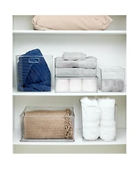 iDesign Stackable Plastic Storage Bin with Handles - Clear - Made in Usa