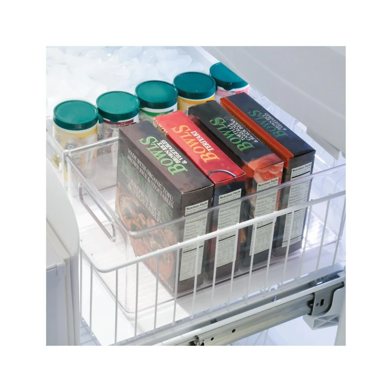 iDesign Plastic Stackable Fridge Bin with Handles, Clear