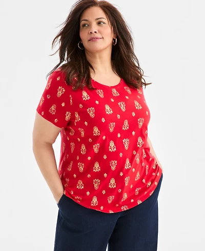 Style & Co Plus Perfect Short-Sleeve T-Shirt, Macy's Exclusive