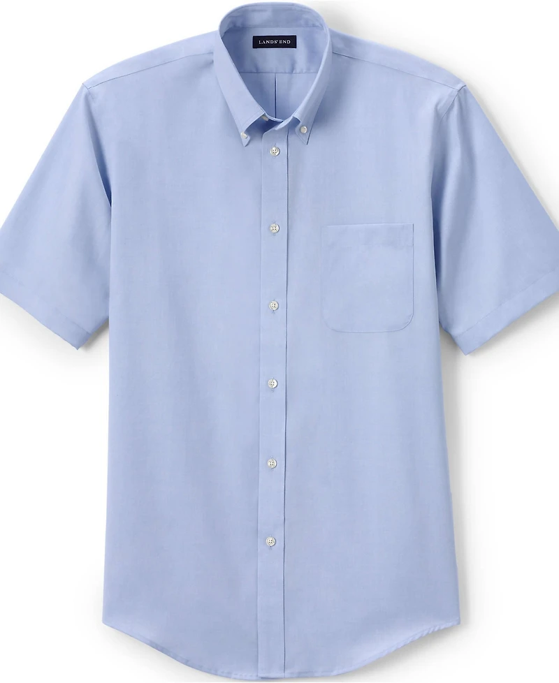 Lands' End Men's Short Sleeve No Iron Pinpoint Dress Shirt