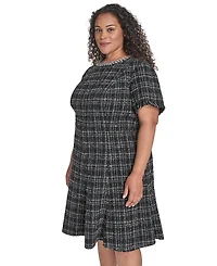 Eliza J Plus Tweed Fit & Flare Dress