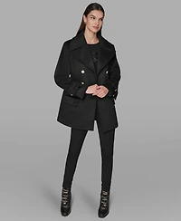 Karl Lagerfeld Paris Women's Dropped Waist Peacoat