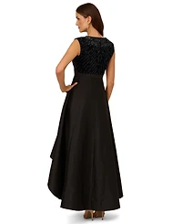 Adrianna Papell Women's Beaded Velvet Taffeta Dress