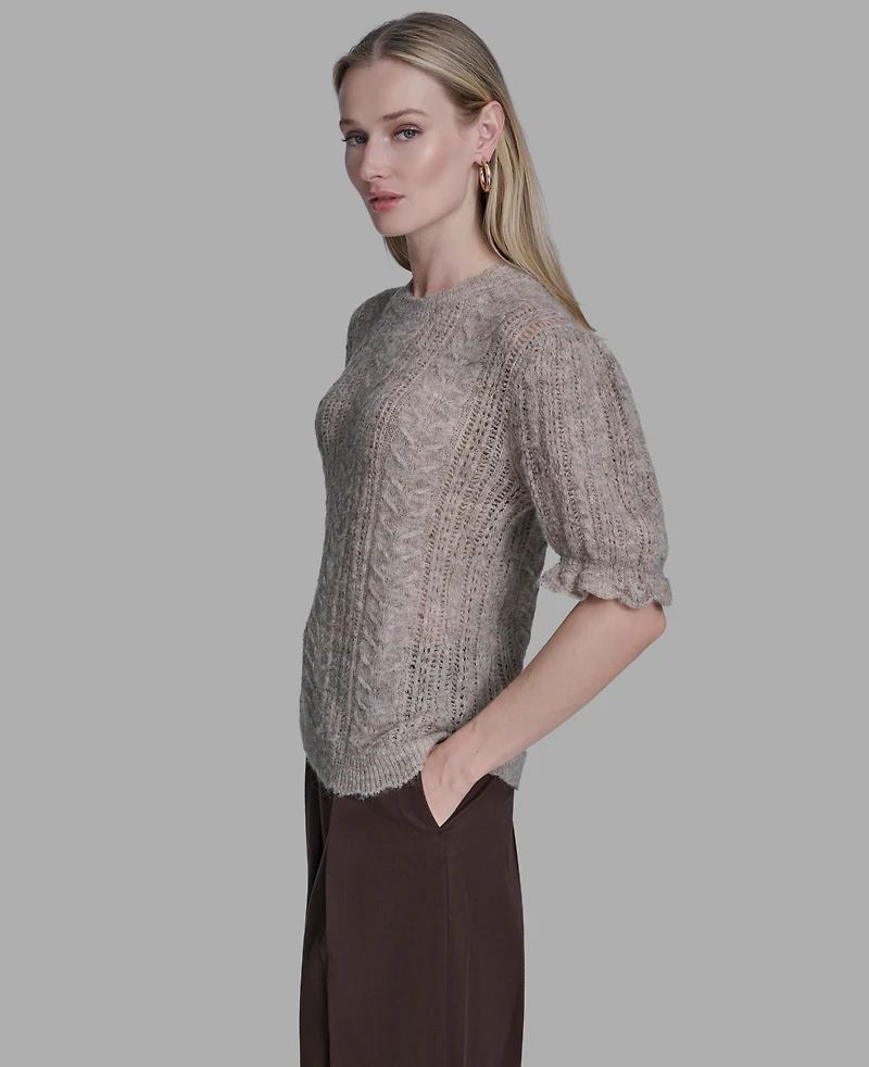 Bcbg Women's Short Sleeves Crewneck Sweater