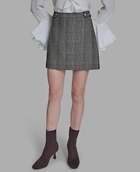 Bcbg Women's Buttoned Plaid Mini Skirt
