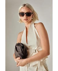 Nasty Gal Women's Twill Buckle V-Neck Halter Neck Vest