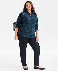 Style & Co Plus Size Quarter-Zip Long-Sleeve Sweater, Created for Macy's