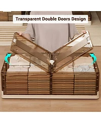 gaomon 2PCS Plastic Under the Bed Storage Bins, Dustproof + Damp-Proof Under the Bed Storage, Under Crib Storage with 6 Pre-Installed Wheels, for Clot