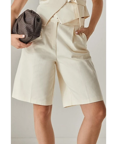 Nasty Gal Women's Longline Cotton Twill Buckle Jort Shorts