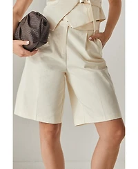 Nasty Gal Women's Longline Cotton Twill Buckle Jort Shorts