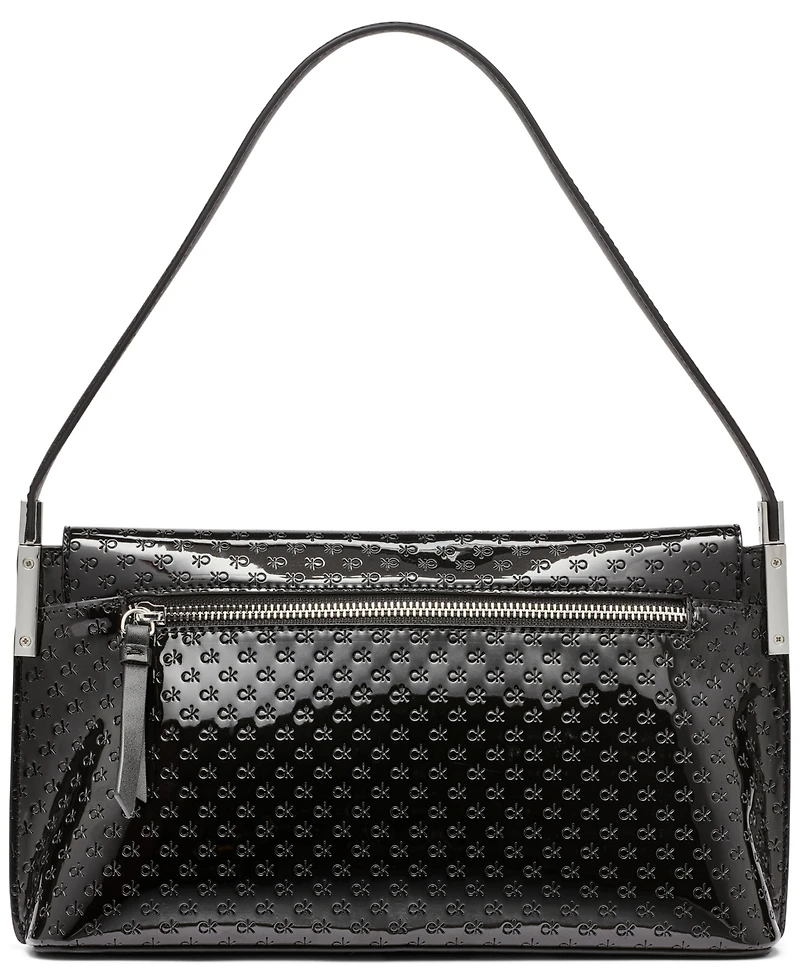 Calvin Klein Women's Verne Signature Embossed Flap Shoulder Bag