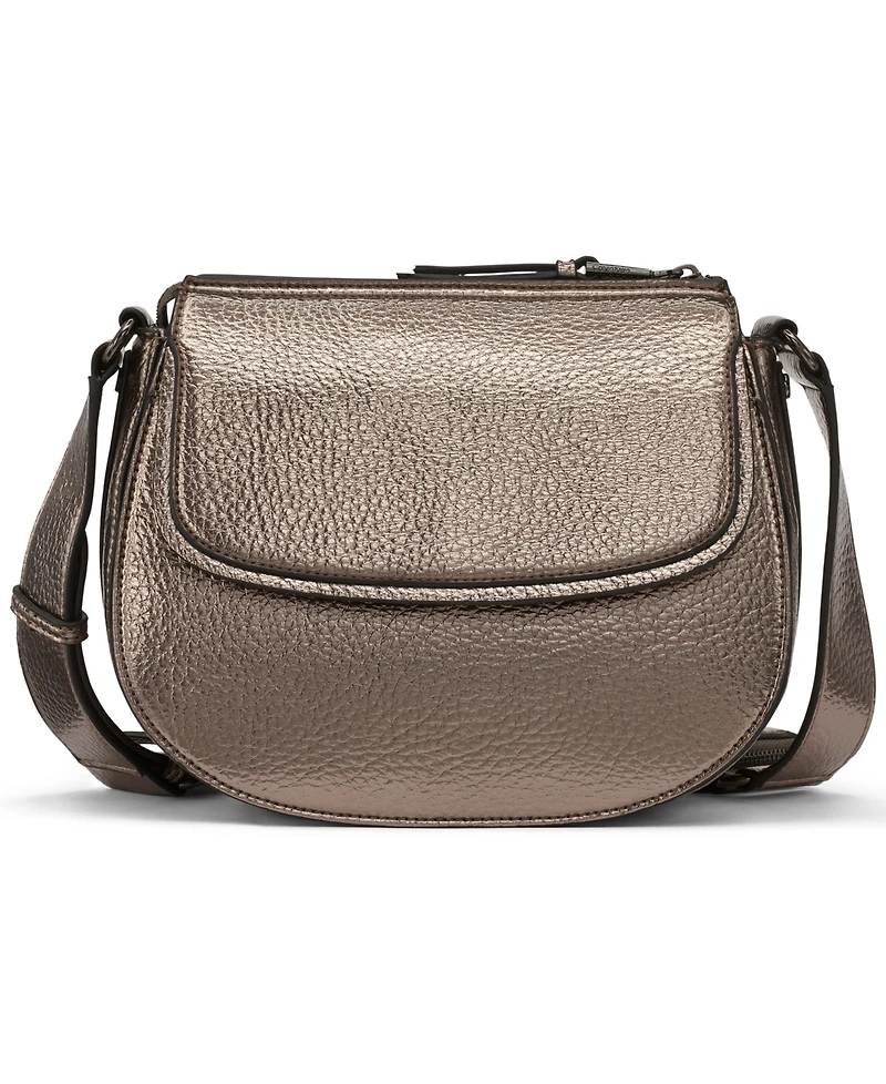 Calvin Klein Women's Bella Metallic Adjustable Crossbody with Signature Zippered Pouch
