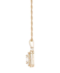 Diamond Baguette & Round Pendant Necklace (1/2 ct. t.w) in 14k Yellow or White Gold