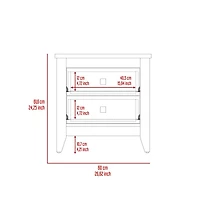 Casainc Storage Cabinet NightStand End Table with Two Shelves