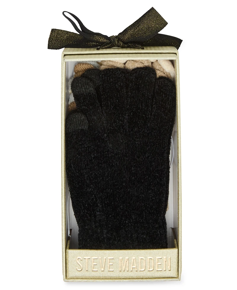 Steve Madden Chenille Magic Gloves, 3-Pack