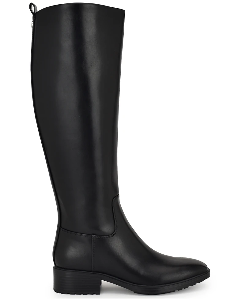 Nine West Women's Barile Wide Calf Tall Block Heel Boots