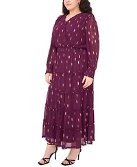 Msk Plus Clip Chiffon Tiered Maxi Dress
