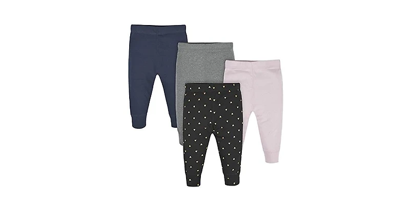 Gerber Baby Girls Active Pants, 4 Pack