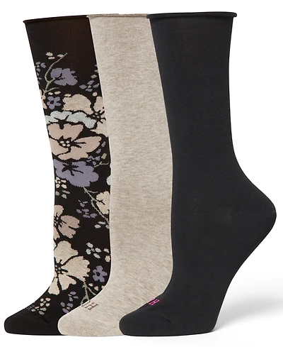 Hue Women's Roll Top Socks 3-Pk U6487MP