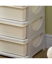 Qaba 29.5" 3 Tier Kids Storage Unit Dresser Tower