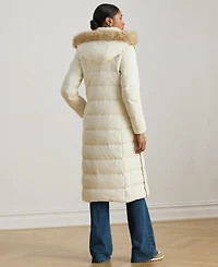 Lauren Ralph Women's Faux-Fur-Trim Maxi Puffer Coat