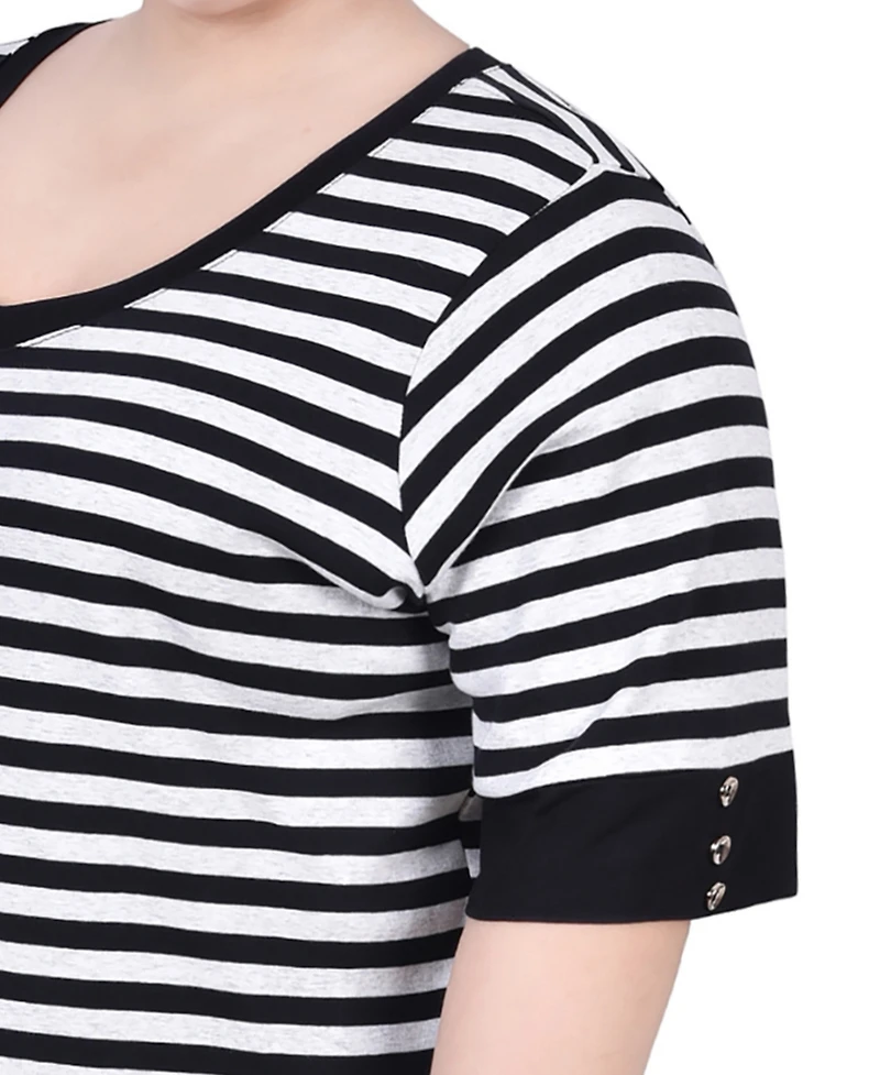 Ny Collection Plus Elbow Sleeve Top
