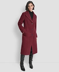 Dkny Women's Maxi Boucle Notch Collar Coat