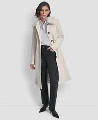 Dkny Women's Single-Breasted Pillow Collar Coat