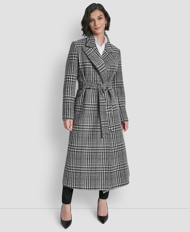 Dkny Women's Notch Collar Belted Wrap Coat