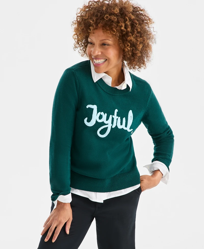 Style & Co Women's Whimsy Embroidered Sweater, Macy's Exclusive