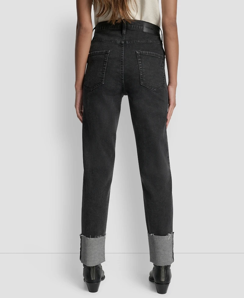 Dkny Jeans Women's High-Rise Classic Cuffed Straight-Leg