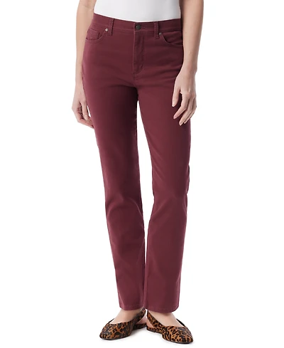Gloria Vanderbilt Women's Amanda Colored Twill Straight-Leg Jeans,in Regular, Short & Long