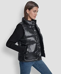 Dkny Jeans Women's Quilted Mock Neck Puffer Jacket