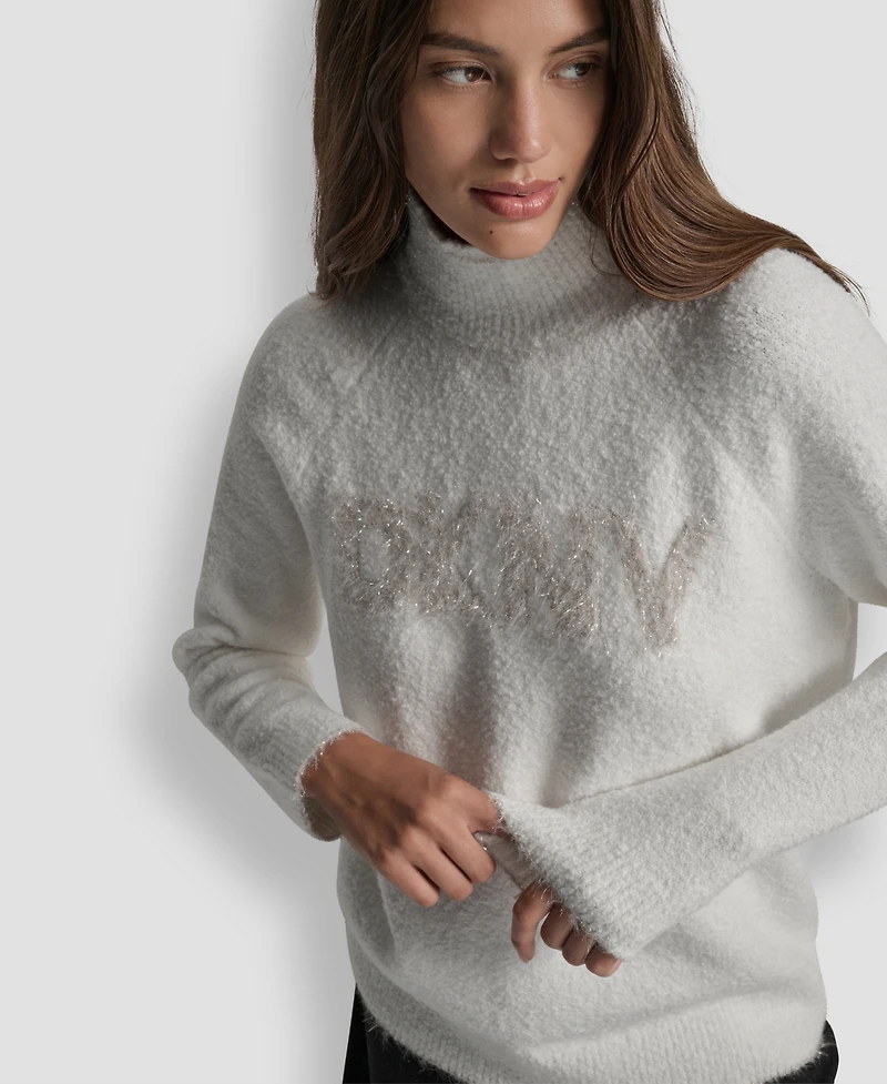 Dkny Jeans Women's Tinsel Logo Detail Sweater