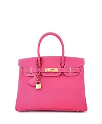 Pre-Owned Hermes Birkin 30 Handbag Pink Epsom with Gold Hardware