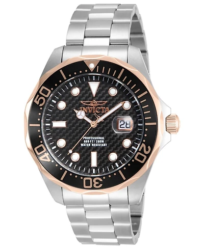 Invicta Men's 12567 Pro Diver Quartz 3 Hand Black Dial Watch