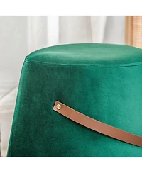 Nordlys - Green Velvet with Rope Pouf Vintage Style Upholstery Living Room