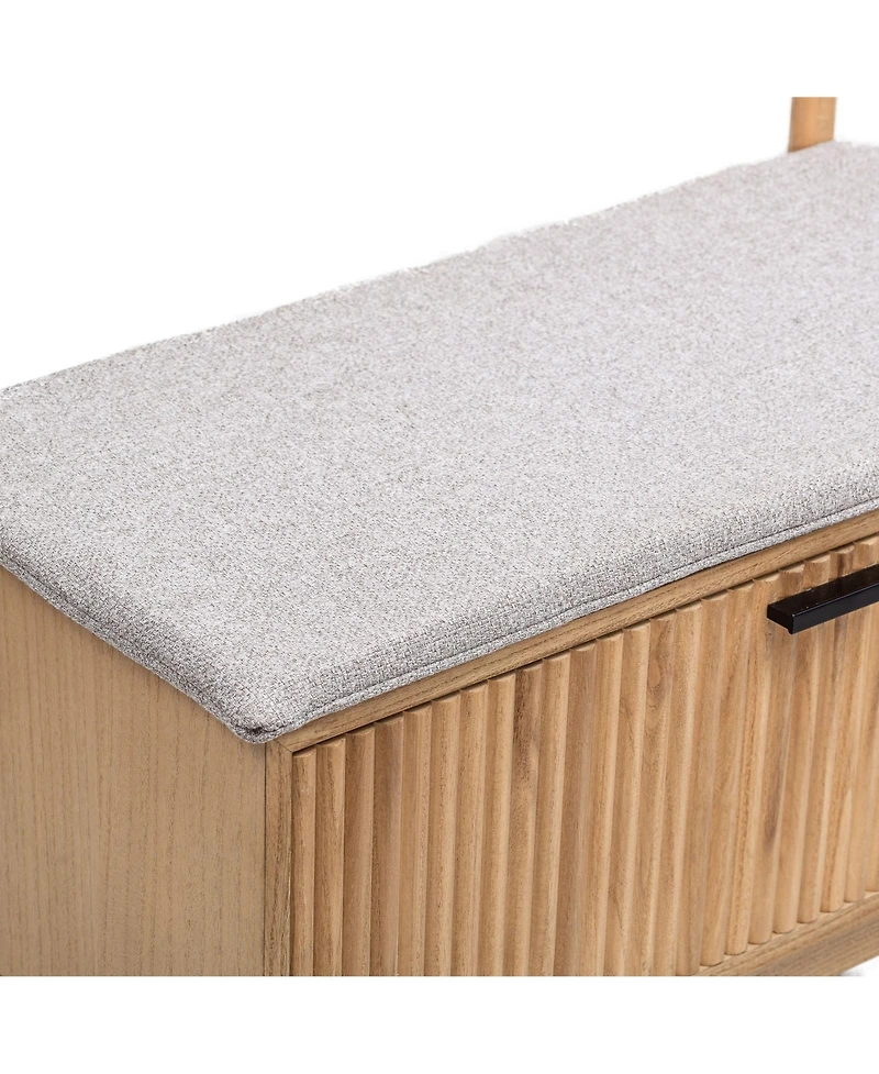 Nordlys - Gray Solid Wood Hall Tree with Storage Industrial Style Entry